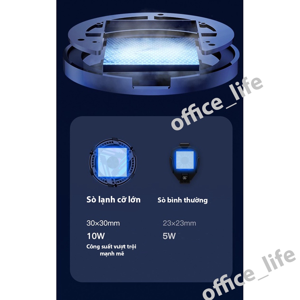 Quạt tản nhiệt điện thoại máy tính bảng AL02 siêu mát lạnh đến 0 độ C LED RGB