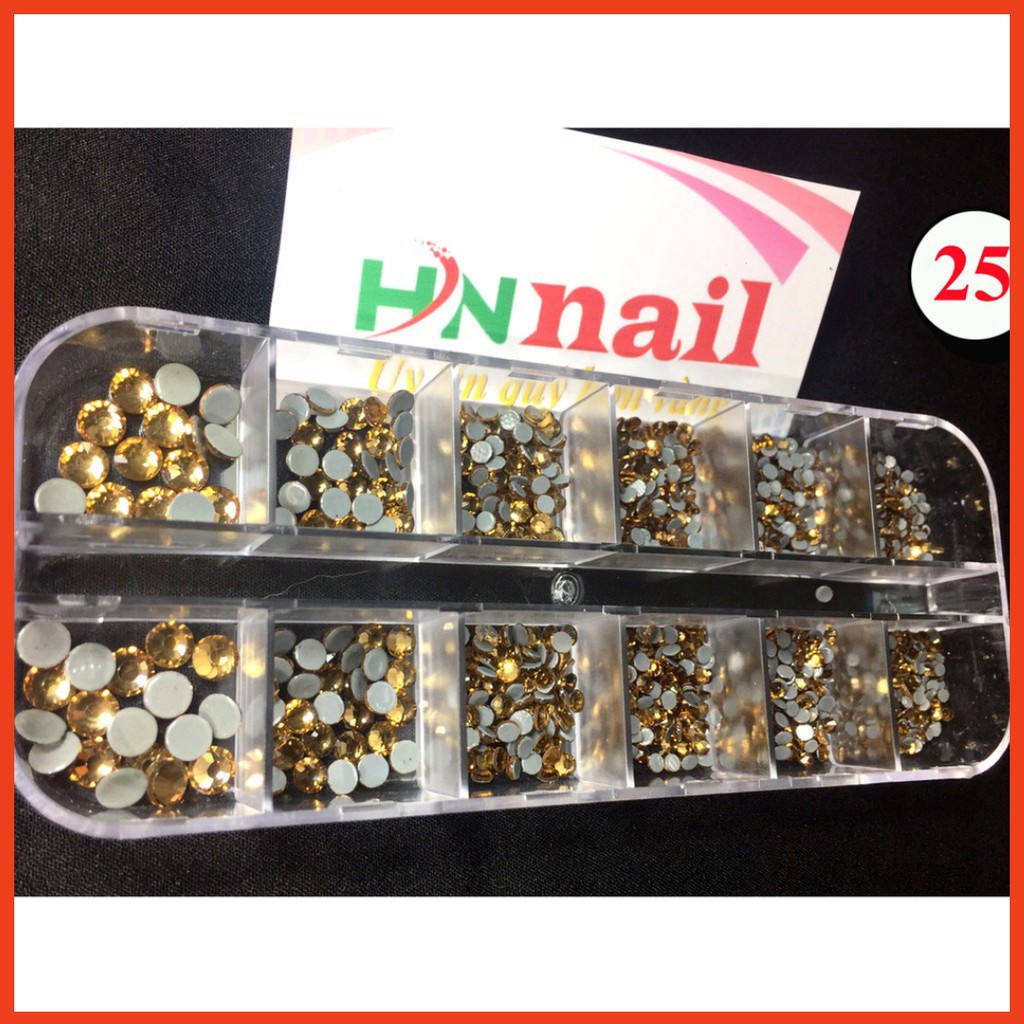 [khay 25] Đá chân keo trang trang trí móng khay màu 25 giá sỉ phụ kiện nail đồ nail giá rẻ hoài út Nail Store
