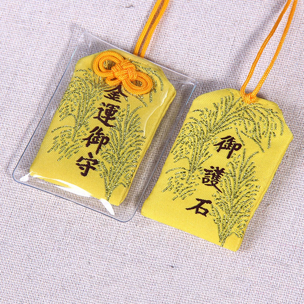 Phong thuỷ tài lộc omamori Nhật Bản, Túi may mắn bọc silicon thiết kế tinh tế + tặng kèm tiền xu ngũ đế