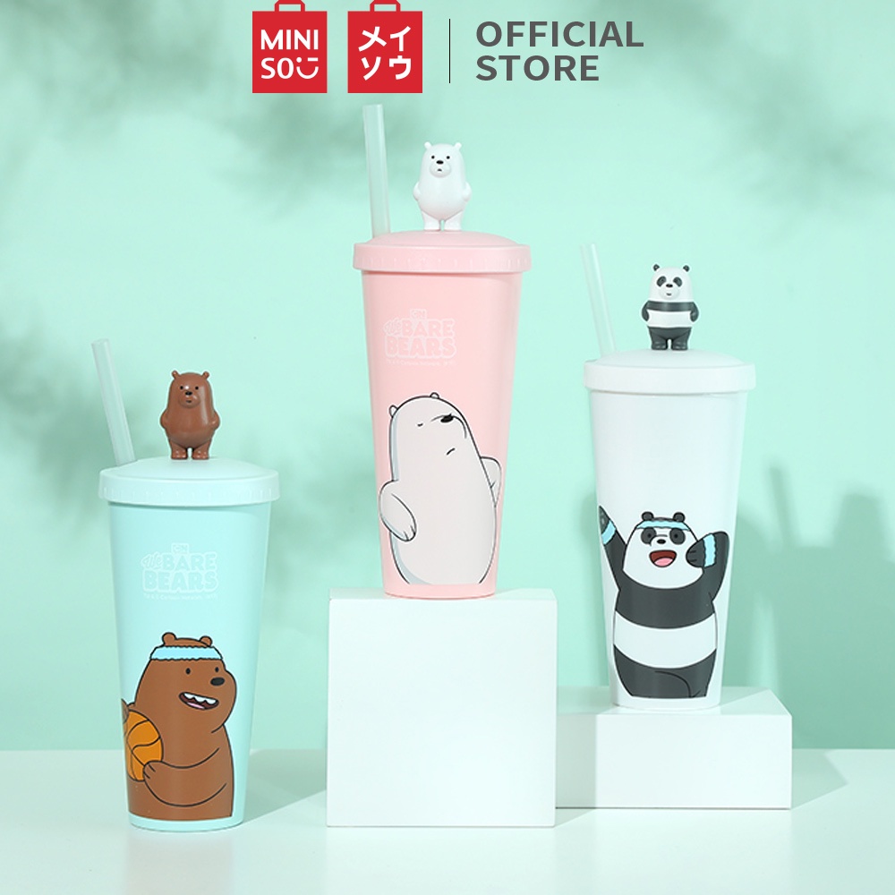 [Mã LIFEHL188 giảm 12% đơn 99K] Ly nhựa 640ml We Bare Bear x Miniso có nắp kèm ống hút nhiều(giao ngẫu nhiên)