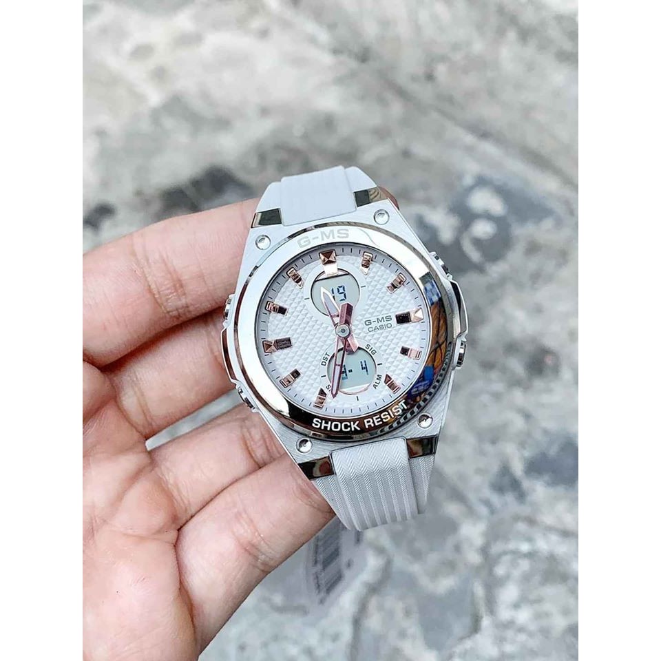 Đồng hồ nữ Casio Baby G MSG-C100-7A trắng xinh
