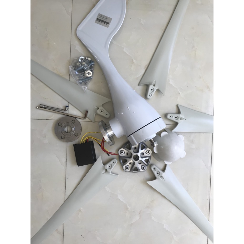 Tuabin Điện Gió 500W / 1000W, 12V-24V, Tuabin Gió Trục Ngang