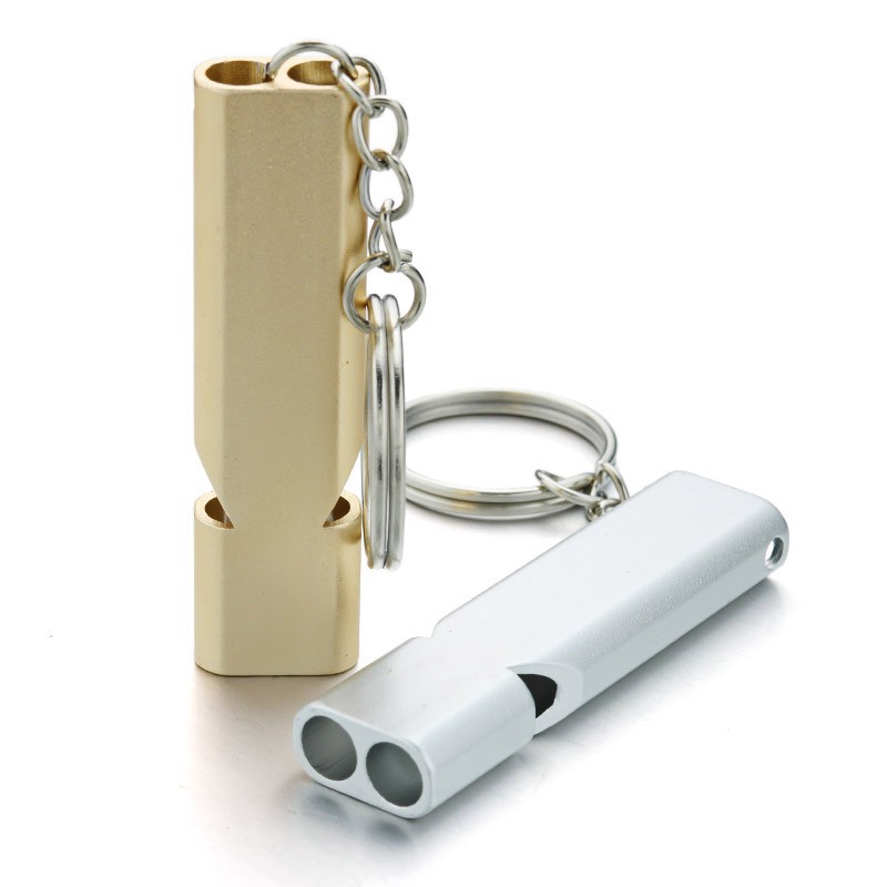 Móc Khóa Gắn Ống Nước Đôi Tùy Chỉnh In Logo Sinh Tồn Khẩn Cấp Chống Thất Lạc EDC