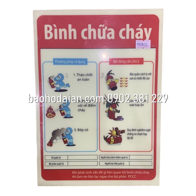Hướng dẫn sử dụng bình chữa chạy dạ quang 20 x 23cm