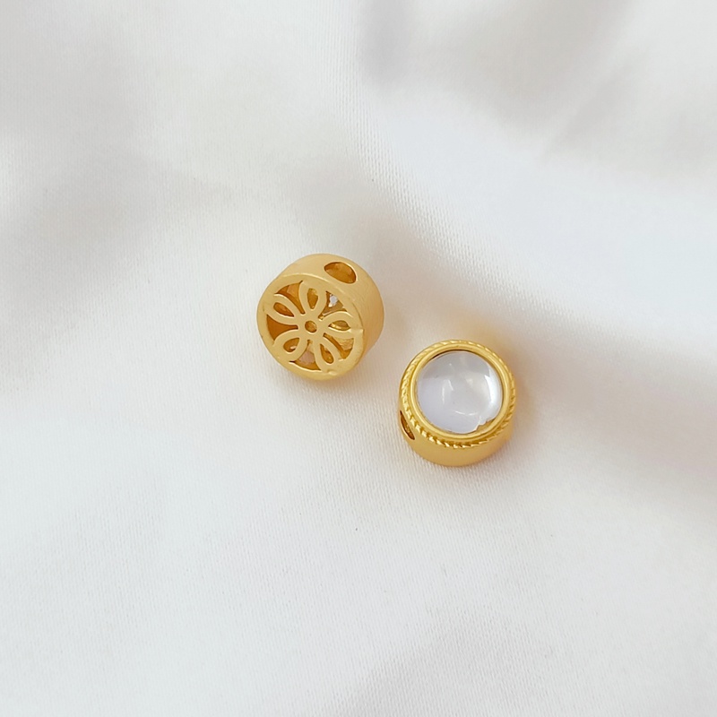 Noventory, Làm Ơn Không Mua DIY Chuỗi Hạt Tròn Khảm Đá Opal Vàng Cổ Điển