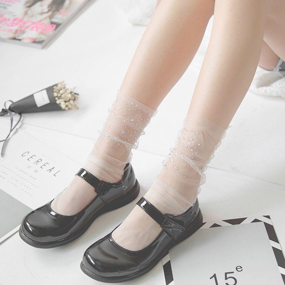 Vớ Ngắn Phối Ren Co Giãn Lấp Lánh Thanh Lịch Cho Nữ|Tất Lưới