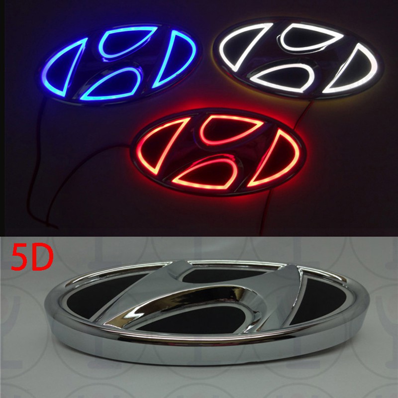 Đề Can 5D LED Dán Trang Trí Trung Tâm Trước / Sau Xe Hơi Hyundai Accent Sonata Kicks Reina 2021