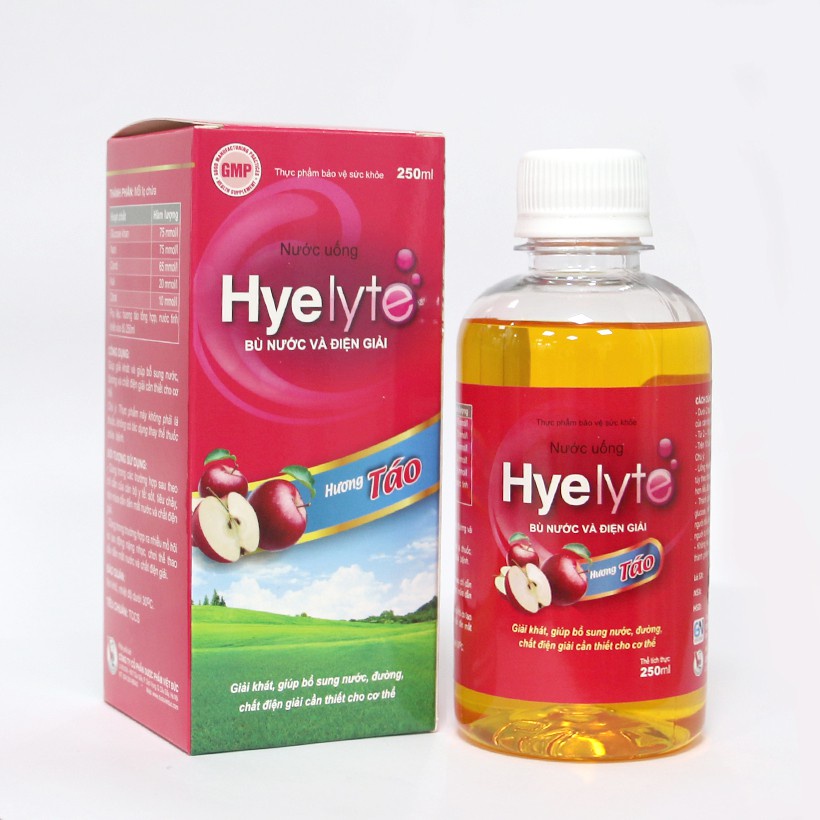 Nước Uống Bù Nước Điện Giải Hyelyte.Hương Cam,Táo.Chai 250ml