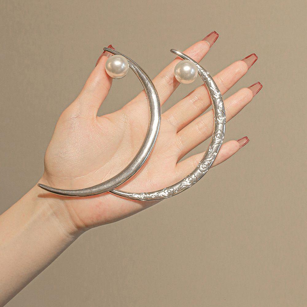 Trâm cài tóc MKEB kiểu mặt trăng đính ngọc trai phong cách Trung Hoa cổ điển cho nữ