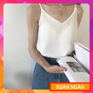 ÁO HAI DÂY CỔ TIM VOAN LỤA (y hình)