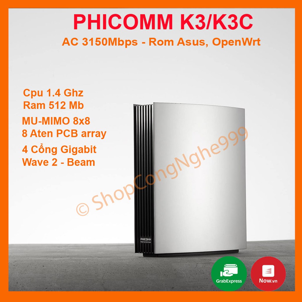 Bộ phát wifi router wifi Phicomm K3 CR6608 chuẩn AC3150 Lan Gigabit chịu tải 60 máy