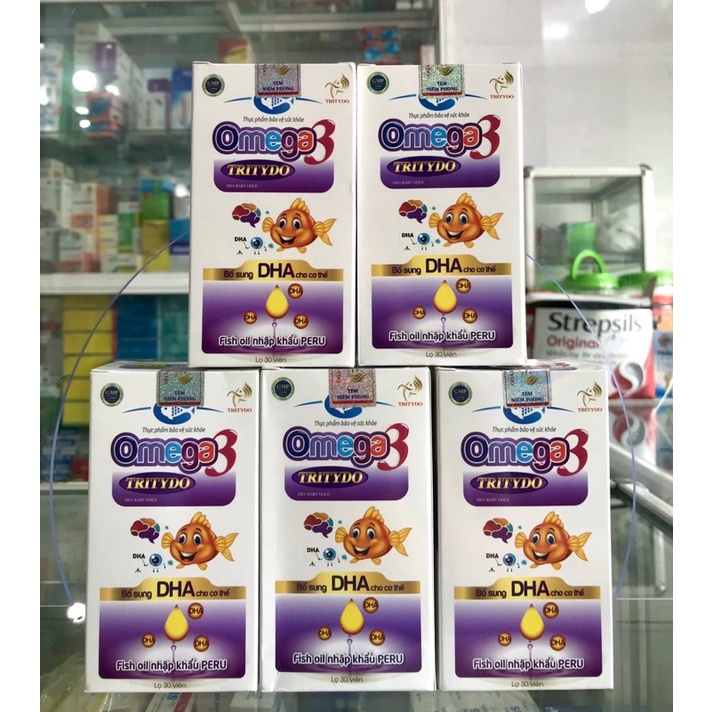 OMEGA 3 TRYTIDO DHA BABY GOLD CHO BÉ ( lọ 30 viên) - BỔ SUNG DHA GIÚP BỔ NÃO, MẮT SÁNG NGỜI ( FISH OIL NHẬP KHẨU PERU)