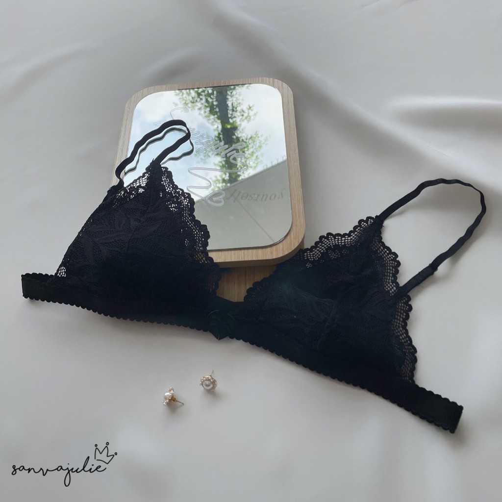 Bộ đồ lót ren không gọng - không mút Leaf thiết kế Sanvajulie (có bán tách lẻ áo lót và quần lót riêng) | BigBuy360 - bigbuy360.vn