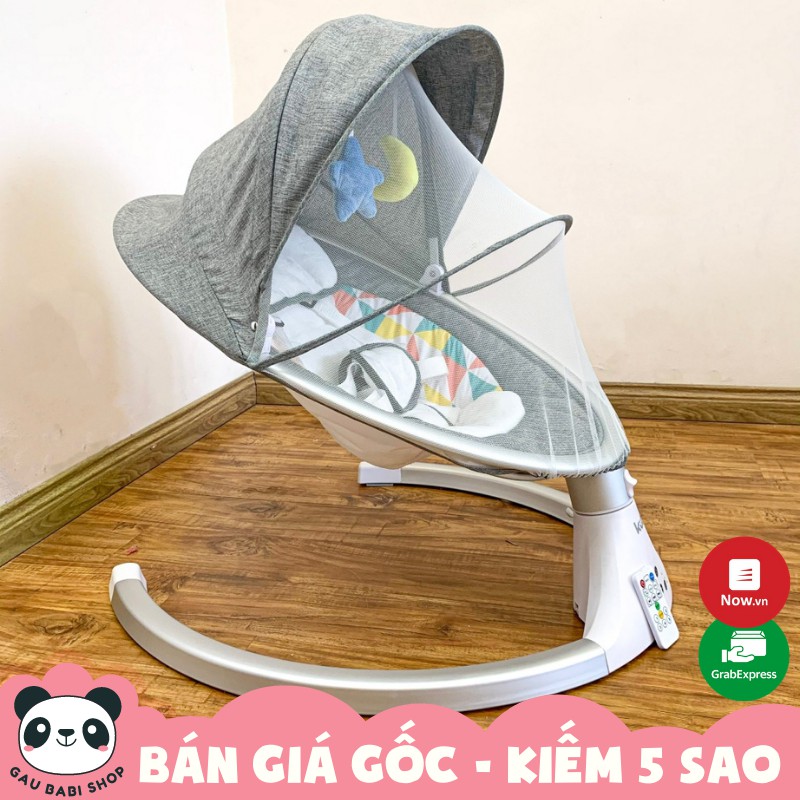  Nôi điện tự động Kub cho bé Màu Xám có điều khiển từ xa