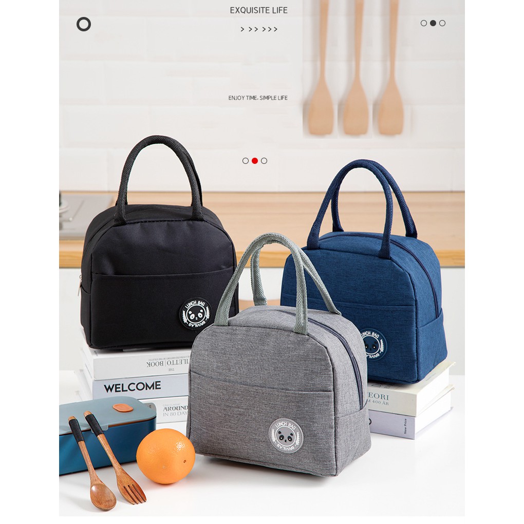 Túi giữ nhiệt đựng cơm size lớn bằng vải vải oxford đa năng, túi đựng hộp cơm văn phòng giữ nhiệt tiện ích TT- HOME