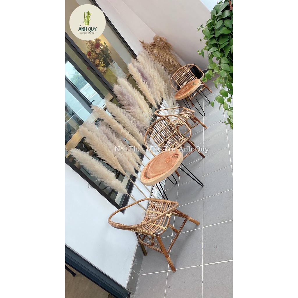 Bàn thớt gỗ - Bàn tròn mây - Decor trang trí nhà cửa, sân vườn, quán cafe, uống trà - Mây tre Ánh Quy