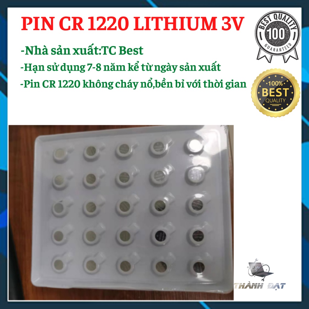 Pin Cmos CR1220 sử dụng cho Đầu ghi Camera,các loại thiết bị điện tử tương thích