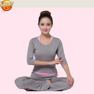 Bộ đồ tập thể thao Yoga, Thiền Tịnh KIP34 co dãn 4 chiều cao cấp