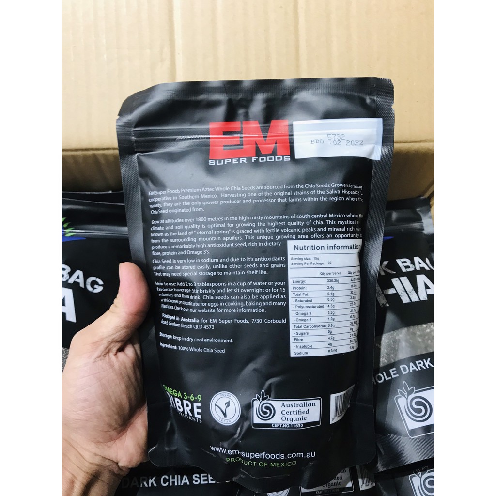 Hạt chia đen nhập khẩu Úc túi 500gr | BigBuy360 - bigbuy360.vn