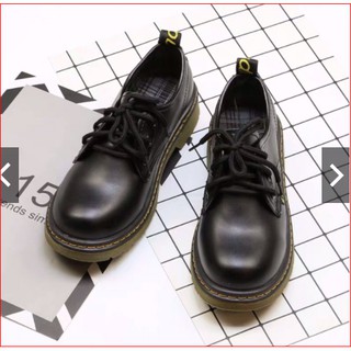 [ Có Sẵn 37] Boots nữ mũi tròn / giày cổ thấp da mềm mùa thu đông