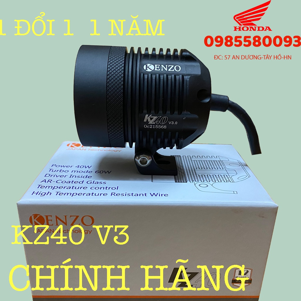 Đèn Trợ Sáng /2021 - 60W - Kenzo KZ40 v3.2 60W NEW - Đèn trợ sáng cao cấp chip LED sst sst20 mơi tặng kèm lens vàng - L4