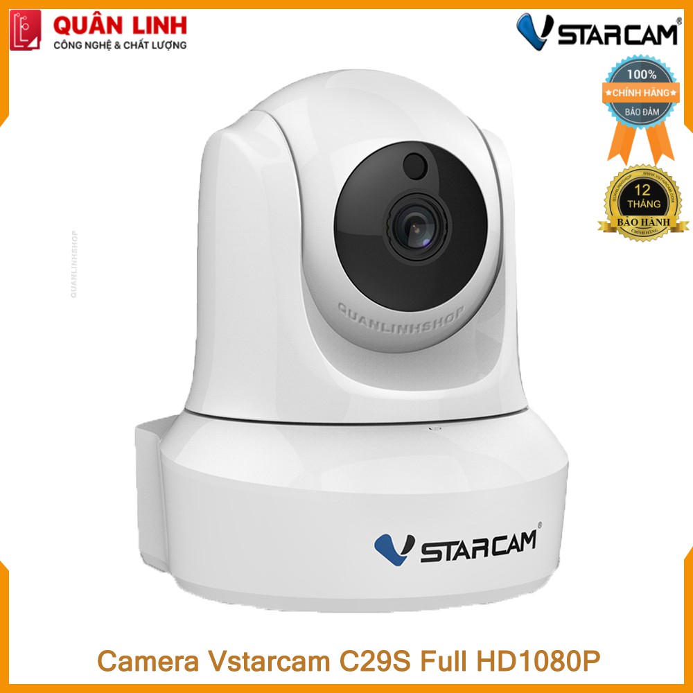 Camera IP Wifi hồng ngoại Vstarcam C29s Full HD 1080P 2MP màu trắng kèm thẻ 128GB Class 10