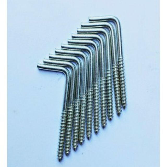 Vít Mắc Màn Không Gỉ 6Cm (Đinh Vít Móc Chữ L Inox, Treo Đồ, Treo Gương)