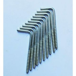 Lô 10 mắc màn không gỉ 6cm (đinh vít móc chữ L inox, treo đồ)