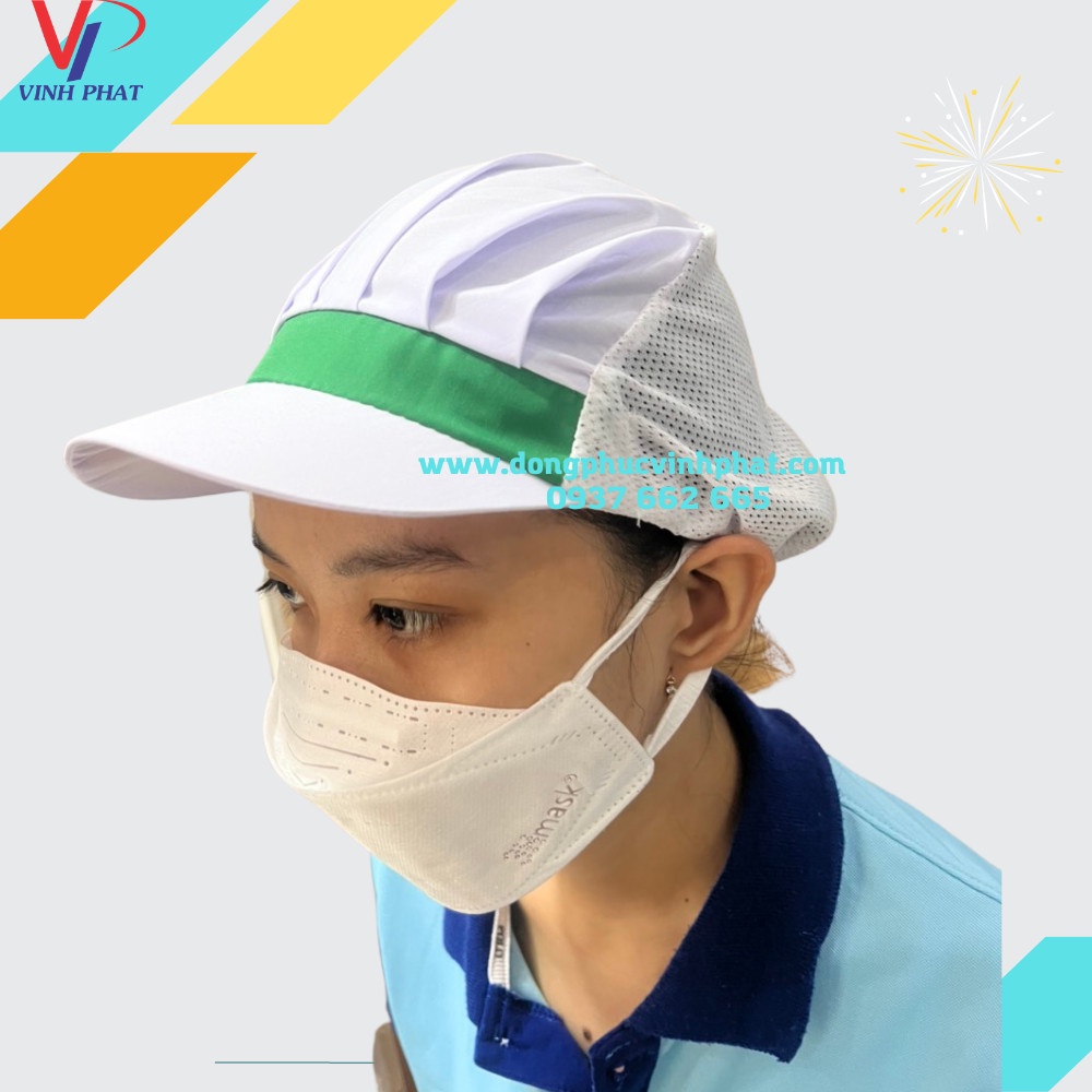 Nón Lưới Trùm Tóc Công Nhân Sản Xuất Màu Xanh - Mũ Lưới Trùm Tóc Bảo Hộ Thoáng Mát - Hình Thật