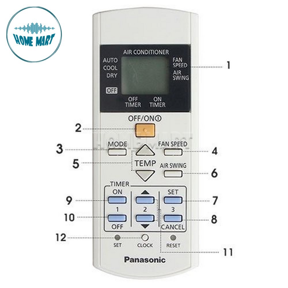 ĐIỀU KHIỂN ĐIỀU HÒA PANASONIC 1 Chiều, 2 Chiều TẶNG ĐÔI PIN DÙNG 1 NĂM