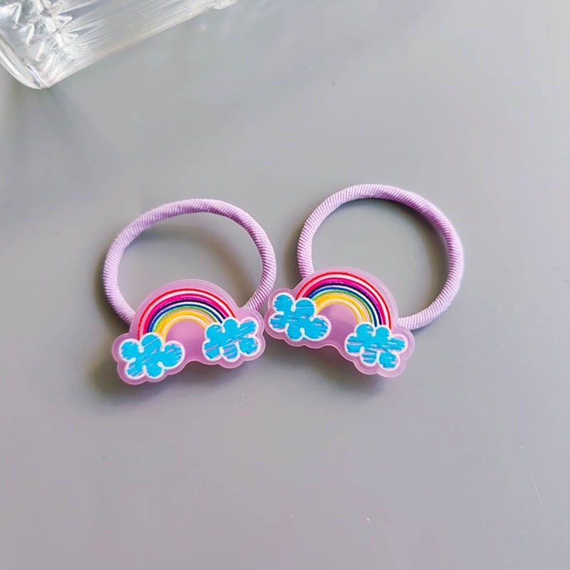 Set 2 Dây Cột Tóc Co Giãn Hình Cây Kẹo Mút Dễ Thương Cho Bé Gái