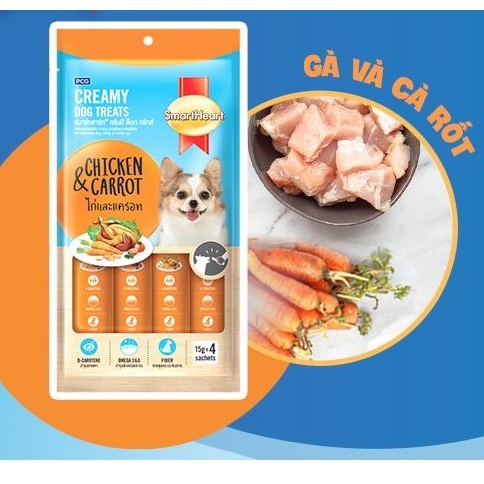 Bánh thưởng cho chó biếng ăn dạng kem SmartHeart Ceamy Dog Treats