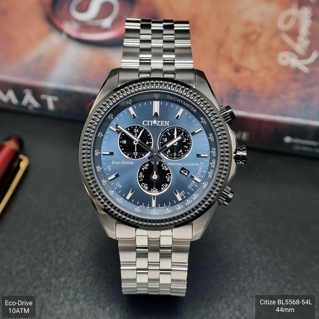 Đồng Hồ Nam Citizen BL8140-80L PERPETUAL CALENDAR Eco-Drive Dây Sắt Mặt Xanh