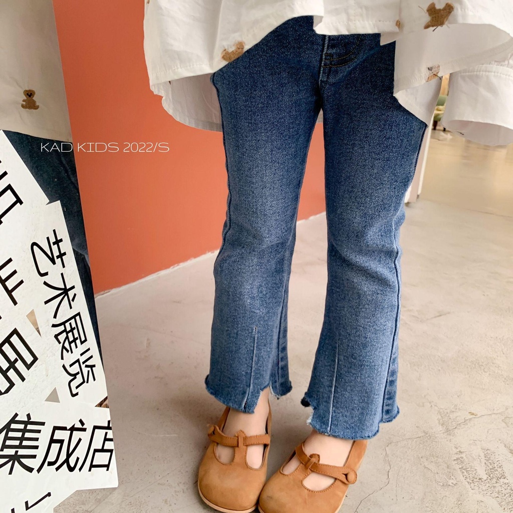 Hàng Mới Về Quần Jeans Ống Loe Ôm Dáng Thời Trang Xuân Thu Phong Cách Hàn Quốc Cho Bé Gái