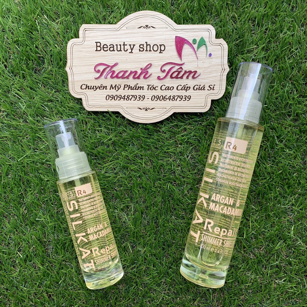 Tinh dầu xịt dưỡng Argan &amp; Macadamia Bes Hergen Silkat Repair R4 Shimmer Shield