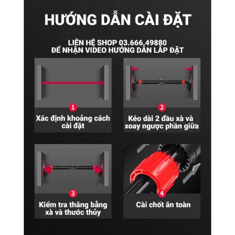 (Giá Sỉ) Xà đơn gắn cửa treo tường thể thao đa năng tập Gym tại nhà có thước thăng bằng 2022 HELIFIT