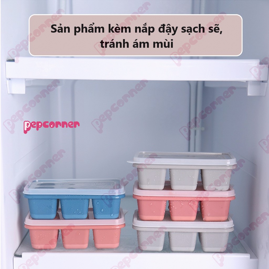 Khay mini trữ đông đồ ăn dặm, làm đá lạnh có nắp đậy chất liệu silicon + PP an toàn cho bé và gia đình GALA HOME