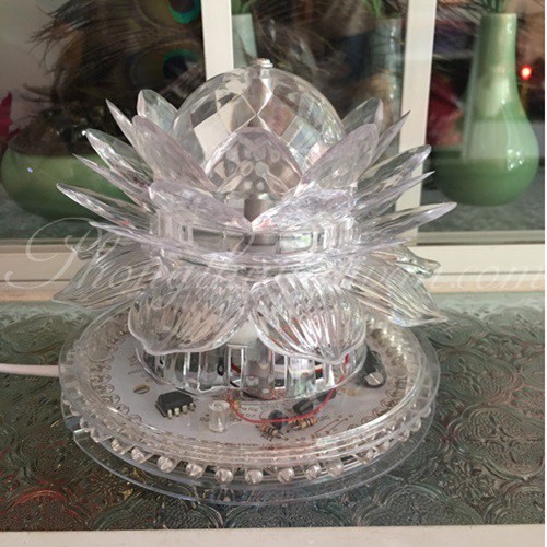 Đèn bàn thờ xoay hoa sen nhiều màu