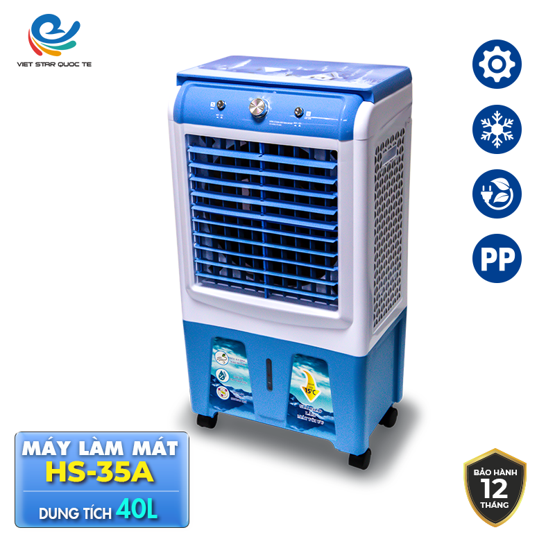 Quạt điều hoà hơi nước 40L HS35 Công suất 130W
Khối gió 6000m3 mặt kính siêu mát bảo hành 2 năm toàn quốc