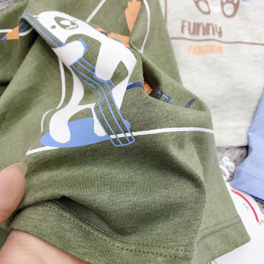 Bộ dài tay cho bé trai , bộ thu đông vải cotton mặc điều hoà Dokma DMB356
