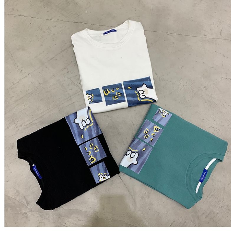 Áo thun tay lỡ nam nữ, áo phông unisex form rộng chất cotton mát mịn thấm hút mồ hôi in hình CẬU BÉ | BigBuy360 - bigbuy360.vn