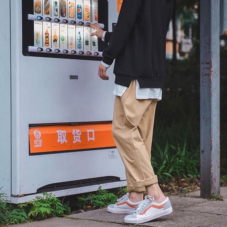Quần Kaki Nam Nữ Ống Suông Basic Unisex - Kiểu quần baggy nam ống rộng màu đen và be All.Streetwear