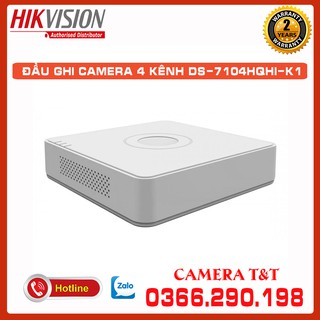 ĐẦU GHI HÌNH CAMERA 4 KÊNH HIKVISION HDTVI DS-7104HQHI-K1 - GHI HÌNH SẮC NÉT LÊN ĐẾN 3MP - BẢO HÀNH 2 NĂM