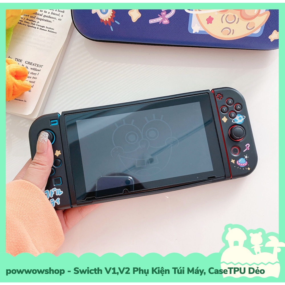 [Sẵn VN - Hỏa Tốc] Switch V1,V2 Phụ Kiện Túi Máy, Case Ốp TPU Dẻo Cho Máy Game Cầm Tay Nintendo Switch V1,V2 Black Kirby