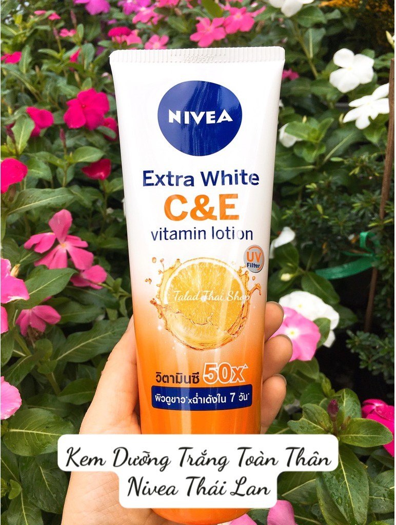 Lotion dưỡng thể ƙích trắŉg da Nivea Extra White C&amp;E vıtamın UV Filter Thái Lan