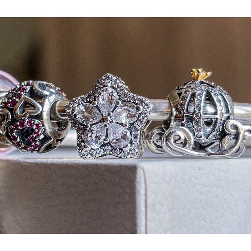 Set Vòng charm màu hồng bạc s925 Cao Cấp - Đông Bích silver