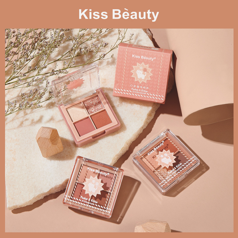 Bảng Phấn Mắt Kiss Beauty Nhiều Màu Lì/ Nhũ Kháng Nước Dễ Dùng