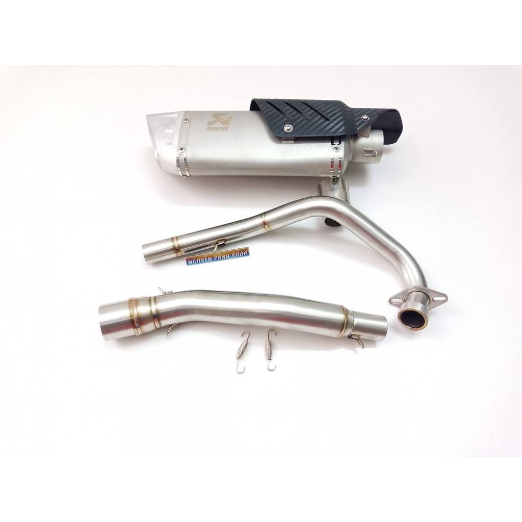 pô xe exciter 150 akrapovic R1 full cổ 2 khúc