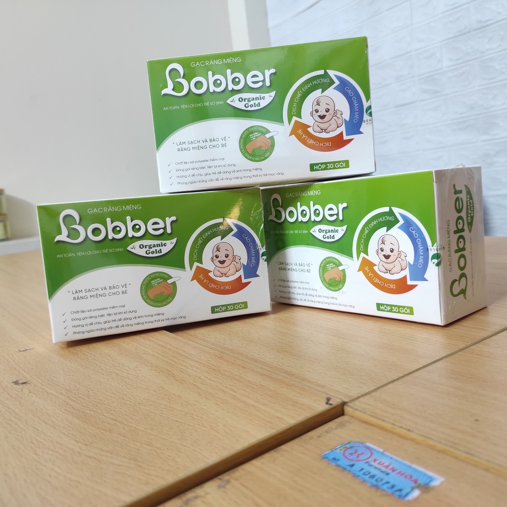 Gạc Rơ Lưỡi cho bé Bobber Mộc Can làm sạch và bảo vệ răng miệng cho trẻ hộp 30 gói