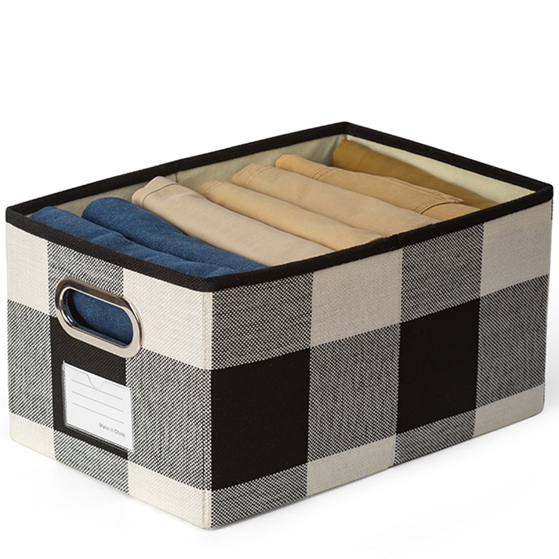 Hộp Đựng Quần Áo Bằng Vải Lanh Cotton Sức Chứa Lớn Có Thể Xếp Gọn Sắp Xếp Gọn Gàng Cho Nhà Ở Ốp